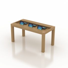 Custom Wooden Counter Display Case For iPad