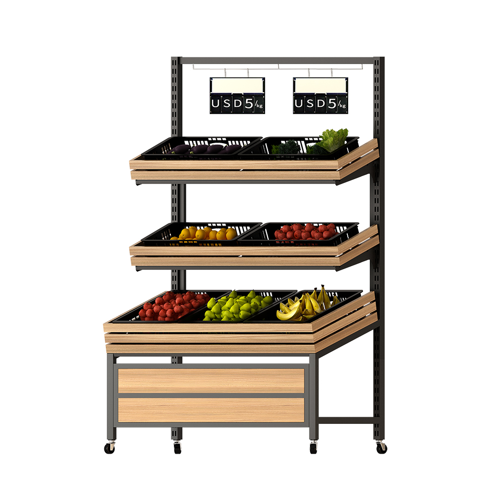 supermarket fruit and vegetable display rack