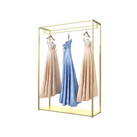 Customized wall-mounted bridal wedding dress iron frame floor-standing golden display stand