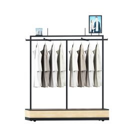 Retail clothing store shelf design wooden metal multi-style clothing store display rack