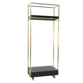 Wholesale oem custom shelves design iron paint gold wedding clothes store furniture display rack clothing in shopping mall